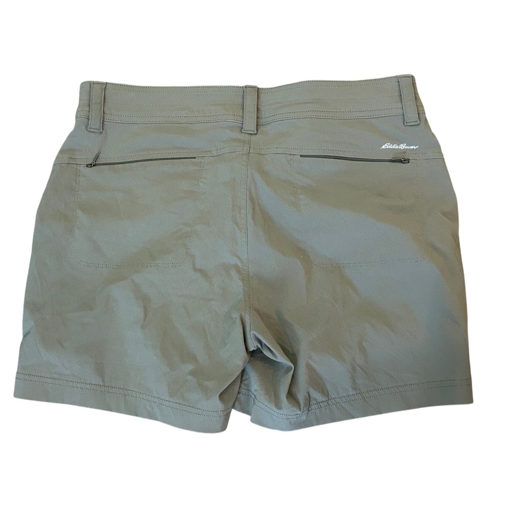 Eddie Bauer First Ascent Womens Hiking Shorts Sage Stretch Zip Pocket Size 10 - Picture 2 of 6